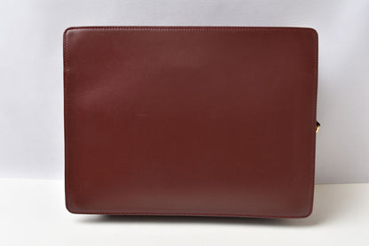 カルティエ クラッチバッグ マストライン Cartier ヴィンテージ メンズバッグ レザー ボルドー【中古】
