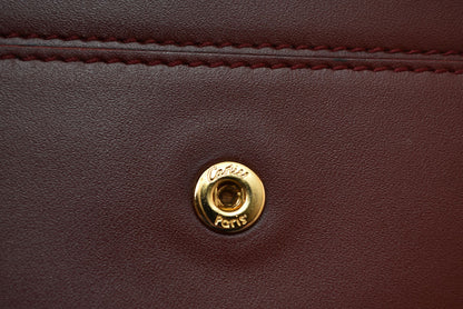 カルティエ クラッチバッグ マストライン Cartier ヴィンテージ メンズバッグ レザー ボルドー【中古】