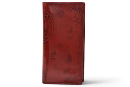 カルティエ 財布 Cartier ヴィンテージ 札入れ ハッピーバースデー ハッピーバースデイ パテントレザー ボルドー【中古】