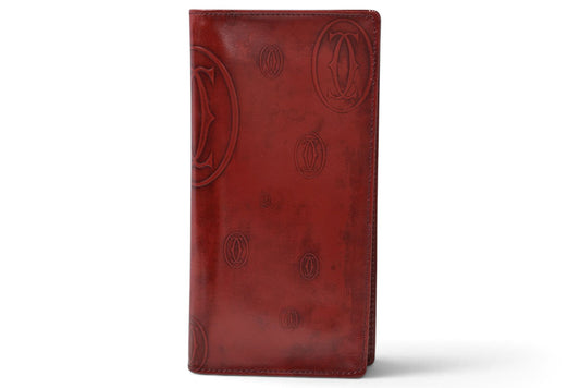 カルティエ 財布 Cartier ヴィンテージ 札入れ ハッピーバースデー ハッピーバースデイ パテントレザー ボルドー【中古】