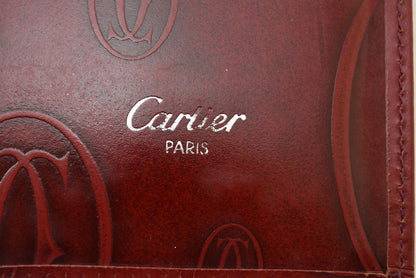 カルティエ 財布 Cartier ヴィンテージ 札入れ ハッピーバースデー ハッピーバースデイ パテントレザー ボルドー【中古】