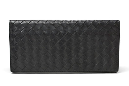 ボッテガヴェネタ 財布/札入れ メンズ BOTTEGA VENETA 長財布 イントレチャート ブラック/カーキ【中古】