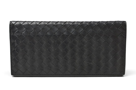 ボッテガヴェネタ 財布/札入れ メンズ BOTTEGA VENETA 長財布 イントレチャート ブラック/カーキ【中古】