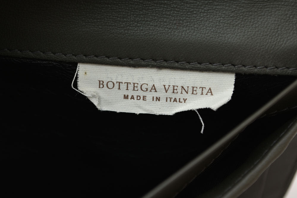 ボッテガヴェネタ 財布/札入れ メンズ BOTTEGA VENETA 長財布 イントレチャート ブラック/カーキ【中古】