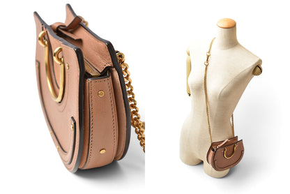 クロエ ハンドバッグ/チェーンショルダーバッグ Chloe ピクシー 2WAYバッグ ピンクベージュ レディース【中古】