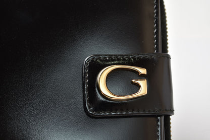 グッチ 財布 GUCCI ヴィンテージ 折財布 035.2184 Gロゴ レザー ブラック【中古】