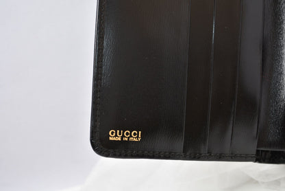 グッチ 財布 GUCCI ヴィンテージ 折財布 035.2184 Gロゴ レザー ブラック【中古】