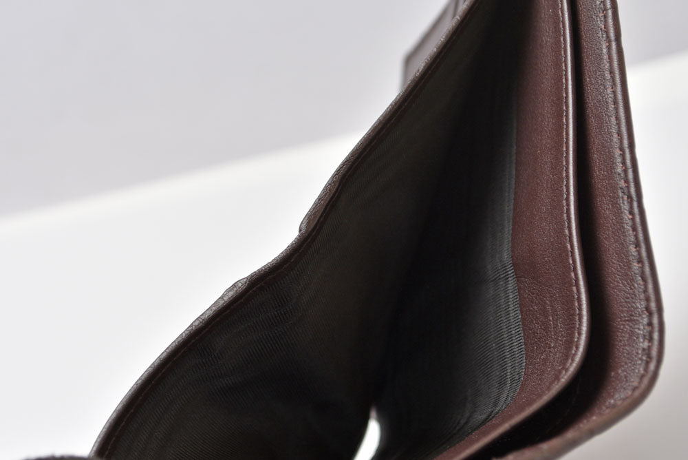 グッチ 二つ折り財布/Wホック財布 GUCCI グッチシマ 257015 レザー ダークブラウン/ゴールド メンズ レディース【中古】