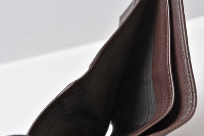 グッチ 二つ折り財布/Wホック財布 GUCCI グッチシマ 257015 レザー ダークブラウン/ゴールド メンズ レディース【中古】