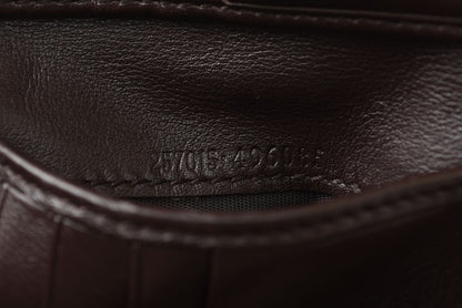 グッチ 二つ折り財布/Wホック財布 GUCCI グッチシマ 257015 レザー ダークブラウン/ゴールド メンズ レディース【中古】