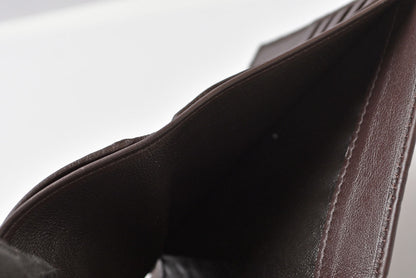 グッチ 二つ折り財布/Wホック財布 GUCCI グッチシマ 257015 レザー ダークブラウン/ゴールド メンズ レディース【中古】