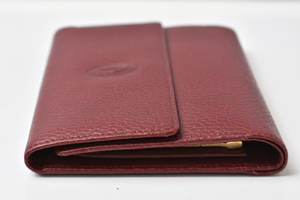カルティエ 折財布/三つ折り ヴィンテージ Cartier がま口財布 マスト ドゥ カルティエ ボルドー 【中古】
