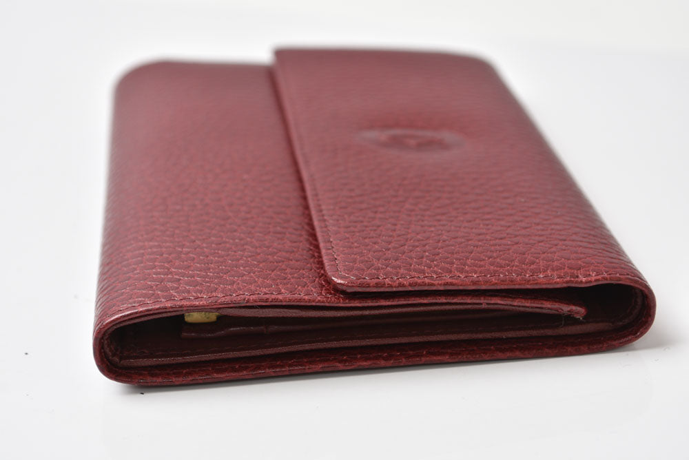 カルティエ 折財布/三つ折り ヴィンテージ Cartier がま口財布 マスト ドゥ カルティエ ボルドー 【中古】