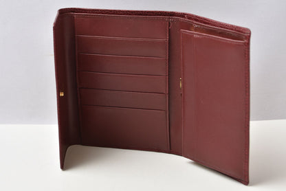 カルティエ 折財布/三つ折り ヴィンテージ Cartier がま口財布 マスト ドゥ カルティエ ボルドー 【中古】