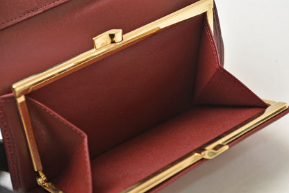 カルティエ 折財布/三つ折り ヴィンテージ Cartier がま口財布 マスト ドゥ カルティエ ボルドー 【中古】