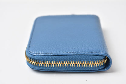 プラダ コインケース/小銭入れ PRADA サフィアーノ 1MM268 型押しレザー COBALTO ブルー【中古】