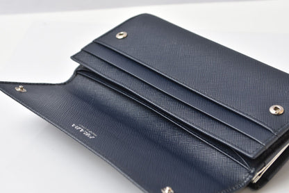 プラダ 財布/がま口/長財布 PRADA サフィアーノ トライアングル SAFFIANO TRIANG BALTICO ネイビー レディース【中古】
