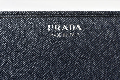 プラダ 財布/がま口/長財布 PRADA サフィアーノ トライアングル SAFFIANO TRIANG BALTICO ネイビー レディース【中古】