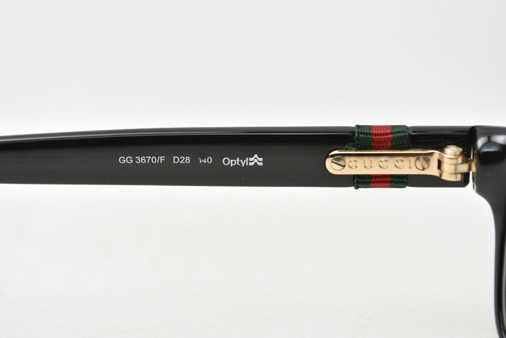グッチ アイウェア/眼鏡/メガネ フレーム レンズ入 GUCCI GG3670F ブラック/ライン入り【中古】