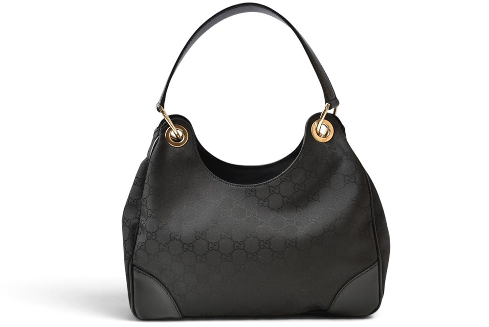 グッチ ショルダーバッグ GUCCI セミショルダー 257265 GG/ブラック ナイロン/レザー レディース アウトレット【中古】