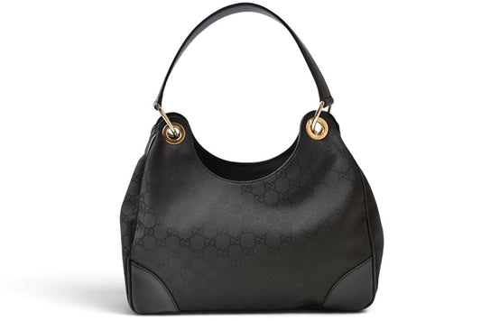 グッチ ショルダーバッグ GUCCI セミショルダー 257265 GG/ブラック ナイロン/レザー レディース アウトレット【中古】