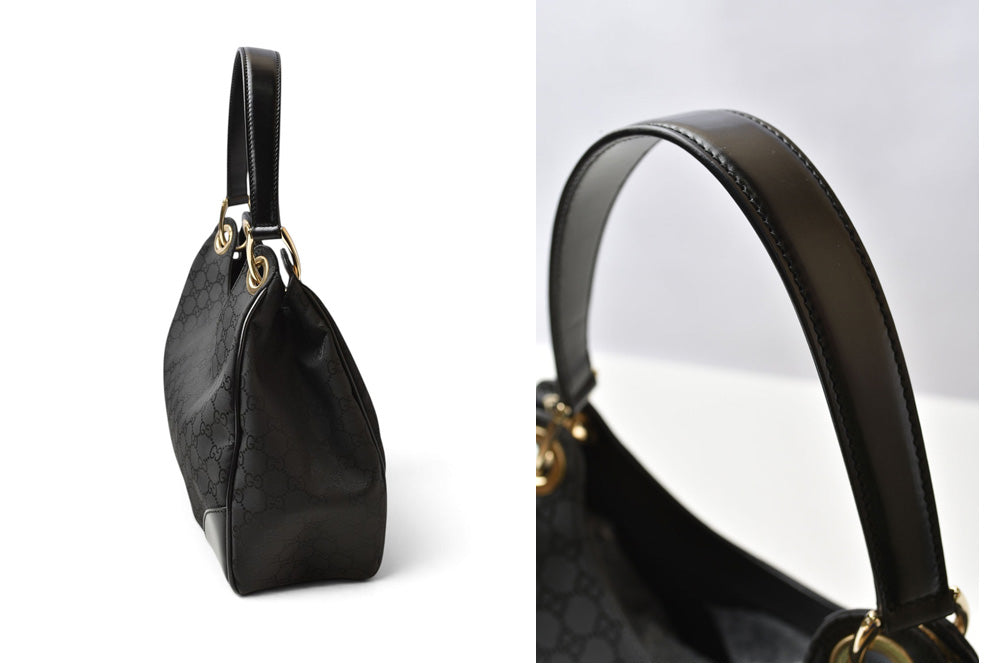 グッチ ショルダーバッグ GUCCI セミショルダー 257265 GG/ブラック ナイロン/レザー レディース アウトレット【中古】