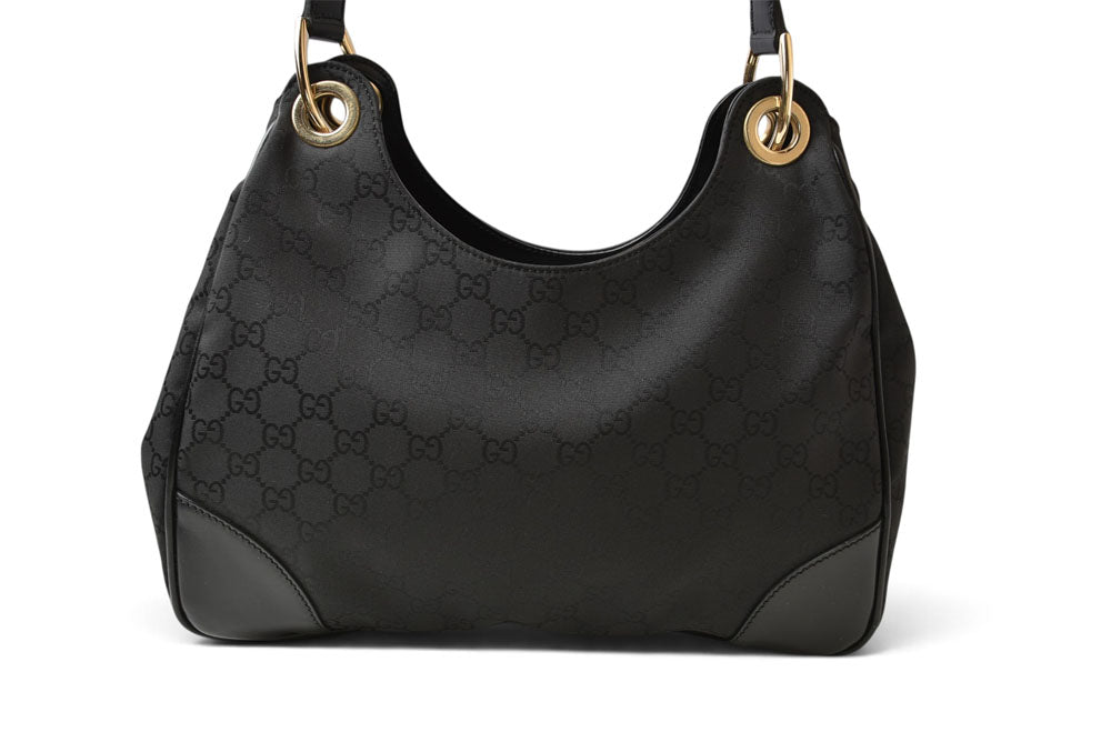 グッチ ショルダーバッグ GUCCI セミショルダー 257265 GG/ブラック ナイロン/レザー レディース アウトレット【中古】