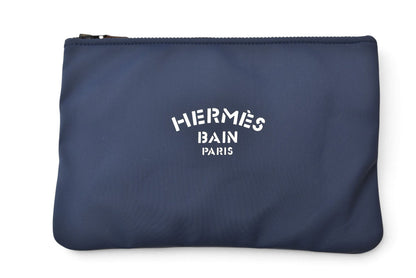 エルメス ポーチ HERMES フラットポーチ ネオバン MM ナイロン ネイビー レディース【中古】