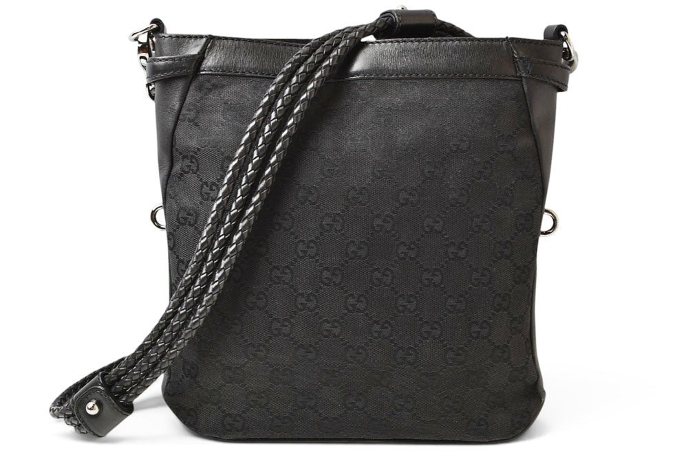 グッチ ショルダーバッグ GUCCI ヴィンテージ 109106 GGキャンバス メッセンジャーバッグ GGブラック/ブラック【中古】