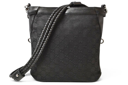 グッチ ショルダーバッグ GUCCI ヴィンテージ 109106 GGキャンバス メッセンジャーバッグ GGブラック/ブラック【中古】