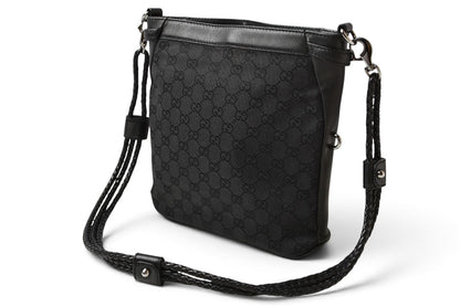 グッチ ショルダーバッグ GUCCI ヴィンテージ 109106 GGキャンバス メッセンジャーバッグ GGブラック/ブラック【中古】