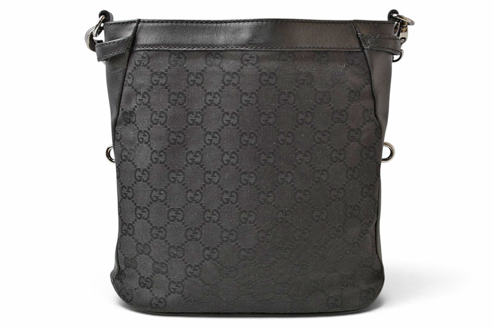 グッチ ショルダーバッグ GUCCI ヴィンテージ 109106 GGキャンバス メッセンジャーバッグ GGブラック/ブラック【中古】
