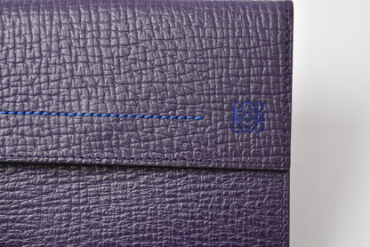 ロエベ 財布 LOEWE 三つ折り財布 アナグラム トリフォルド パープル【中古】