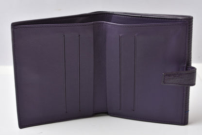 ロエベ 財布 LOEWE 三つ折り財布 アナグラム トリフォルド パープル【中古】