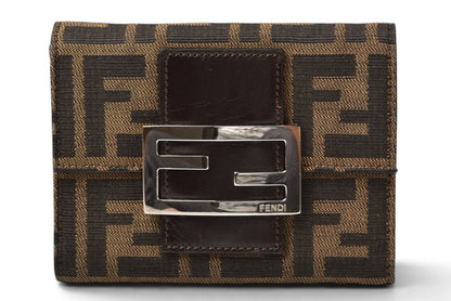 フェンディ 財布/二つ折 FENDI 折財布 ZUCCA/ズッカ柄 8M0011 ブラウン【中古】