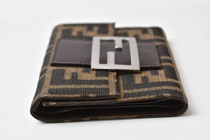 フェンディ 財布/二つ折 FENDI 折財布 ZUCCA/ズッカ柄 8M0011 ブラウン【中古】