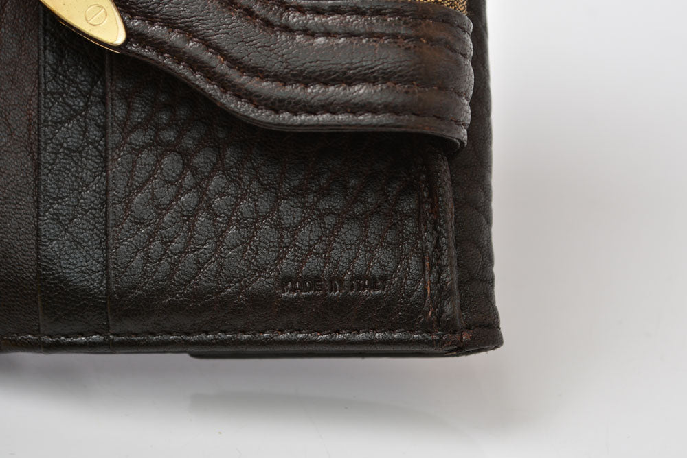 フェンディ 財布 FENDI 二つ折り財布 8M0160 ズッカ柄/ブラウン キャンバス レザー レディース【中古】
