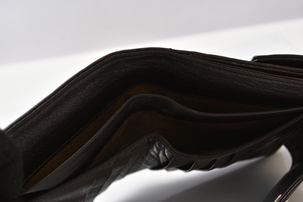 フェンディ 財布 FENDI 二つ折り財布 8M0160 ズッカ柄/ブラウン キャンバス レザー レディース【中古】