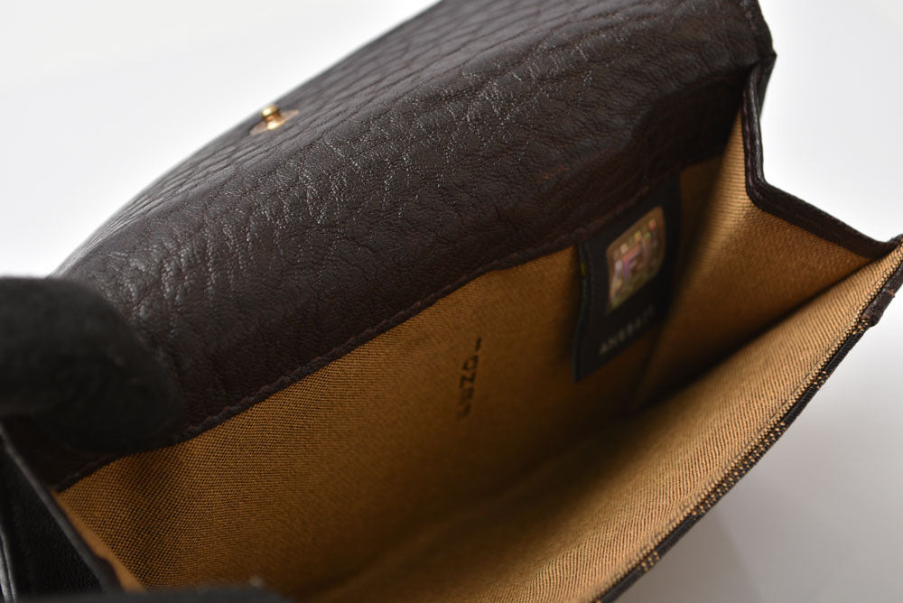 フェンディ 財布 FENDI 二つ折り財布 8M0160 ズッカ柄/ブラウン キャンバス レザー レディース【中古】