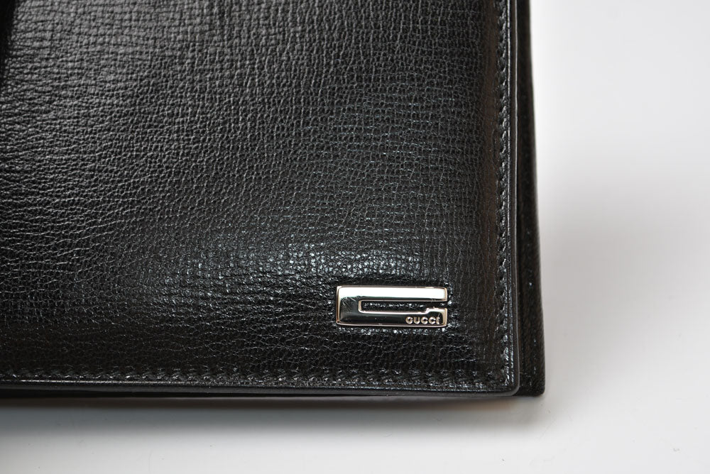 グッチ 財布 美品 ヴィンテージ メンズ GUCCI 折財布 レザー ブラック 034.0416【中古】
