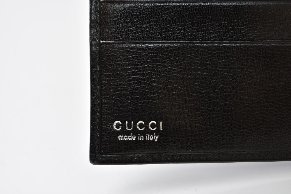 グッチ 財布 美品 ヴィンテージ メンズ GUCCI 折財布 レザー ブラック 034.0416【中古】