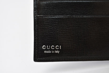 グッチ 財布 美品 ヴィンテージ メンズ GUCCI 折財布 レザー ブラック 034.0416【中古】
