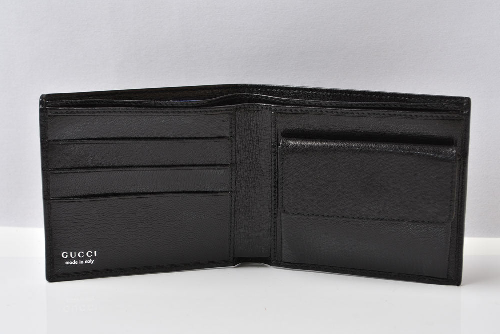グッチ 財布 美品 ヴィンテージ メンズ GUCCI 折財布 レザー ブラック 034.0416【中古】