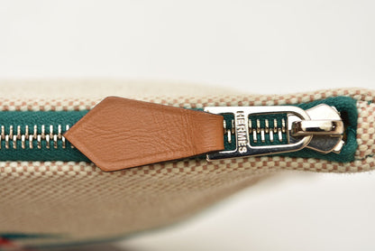 エルメス ポーチ HERMES OPTIMIST 24 CASE オプティミスト24 ケース/ポーチ 小物入れ グリーンマルチ レディース メンズ【中古】