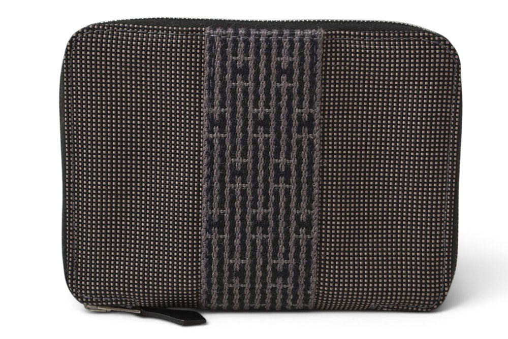 エルメス 財布 HERMES ミニ財布/2折り財布 エールライン パースPM コインケース キャンバス グレー【中古】
