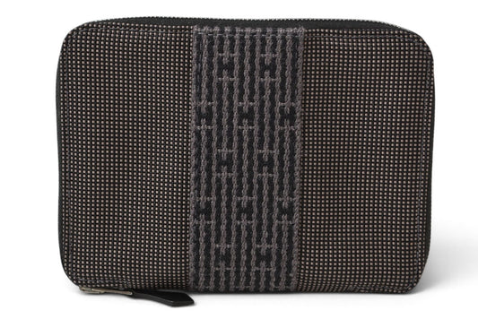 エルメス 財布 HERMES ミニ財布/2折り財布 エールライン パースPM コインケース キャンバス グレー【中古】