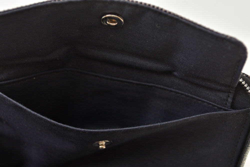 エルメス 財布 HERMES ミニ財布/2折り財布 エールライン パースPM コインケース キャンバス グレー【中古】
