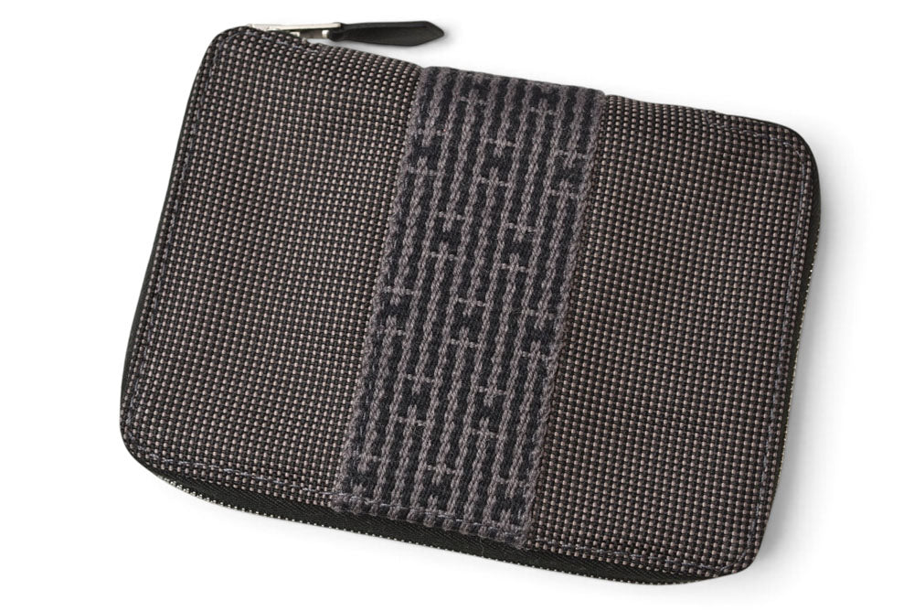 エルメス 財布 HERMES ミニ財布/2折り財布 エールライン パースPM コインケース キャンバス グレー【中古】