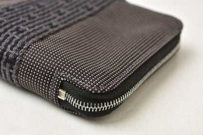 エルメス 財布 HERMES ミニ財布/2折り財布 エールライン パースPM コインケース キャンバス グレー【中古】