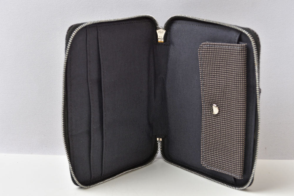 エルメス 財布 HERMES ミニ財布/2折り財布 エールライン パースPM コインケース キャンバス グレー【中古】